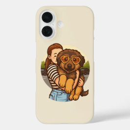 Funda iPhone 16 Cute Puppy with Heart Sunglasses 
