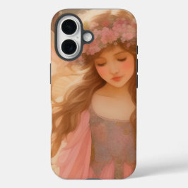 Funda iPhone 16 Cute rosa pintura de fantasía