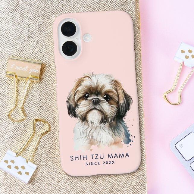 Funda iPhone 16 Cute Shih Tzu Mamá Rosa (Subido por el creador)