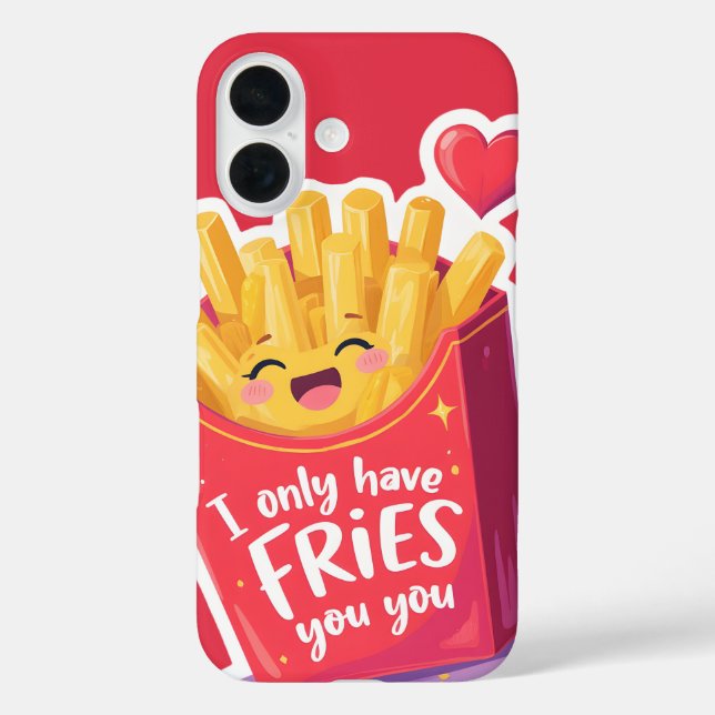 Funda iPhone 16 Cute Valentine French Fries Pun (Reverso )