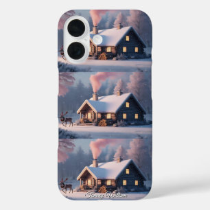 Funda iPhone 16 Cute Vintage Tradicional Elegante Feliz Navidad