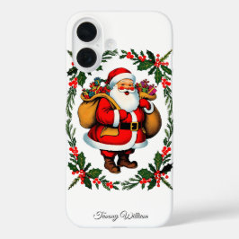 Funda iPhone 16 Cute Vintage Tradicional Elegante Feliz Navidad