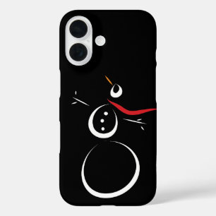 Funda iPhone 16 Cute Winter Snowman Black