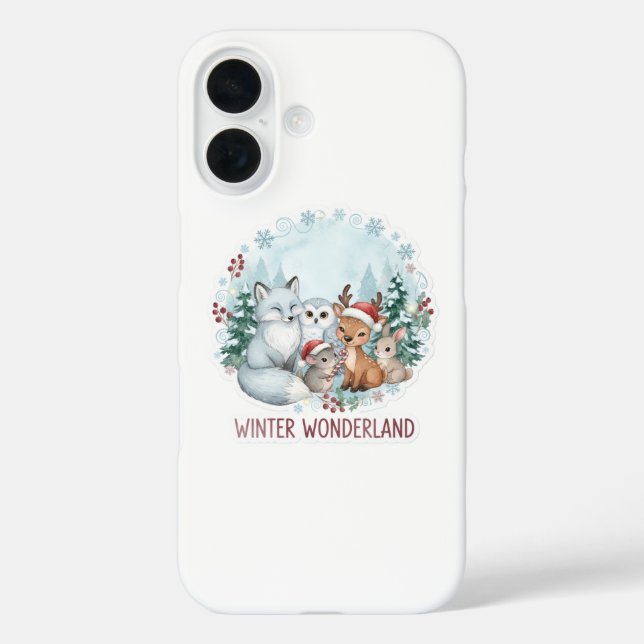 Funda iPhone 16 Cute Winter Wonderland Creatures iPhone/iPad Case (Reverso )
