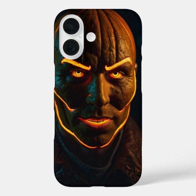 Funda iPhone 16 Cyberpunk Neon Pumpkin (Reverso )