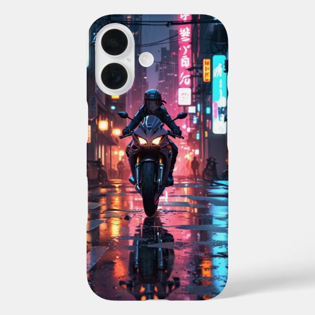 Funda iPhone 16 Cyberpunk Racer (Reverso )