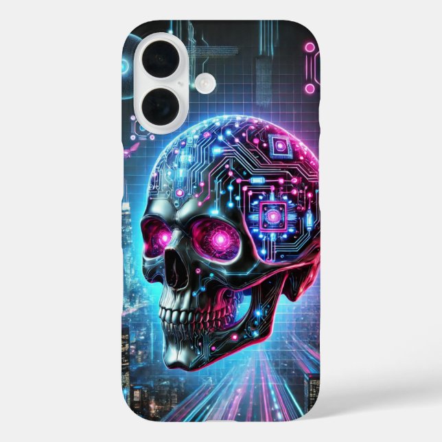 Funda iPhone 16 Cyberpunk Skull (Reverso )