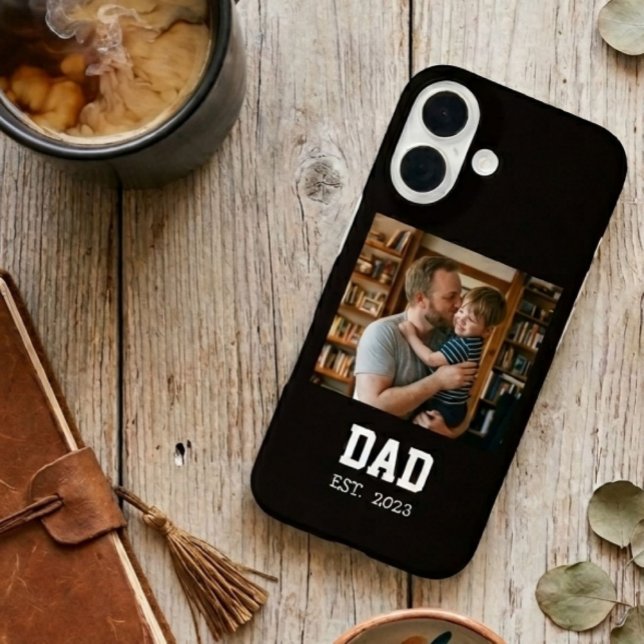 Funda iPhone 16 Dad Established Photo Father's Day Gift Black (Subido por el creador)