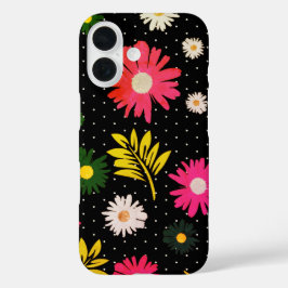 Funda iPhone 16 Daisy Floral con hojas Diseño Botánico Jardín