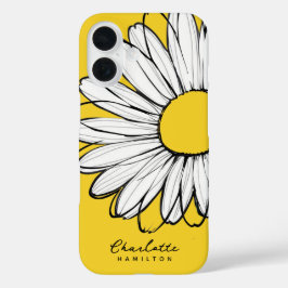 Funda iPhone 16 Daisy Flower Nombre personalizado