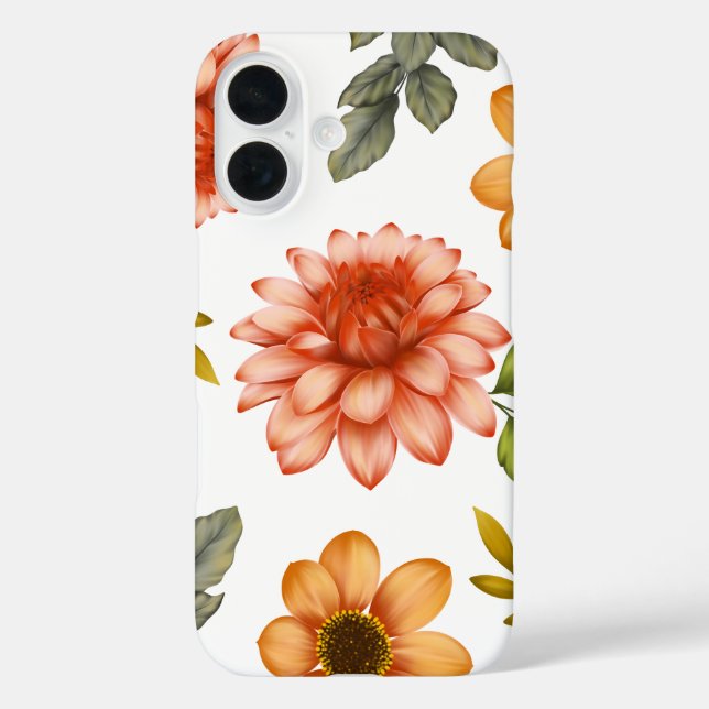 Funda iPhone 16 Dalia Fiery en Flor  (Reverso )
