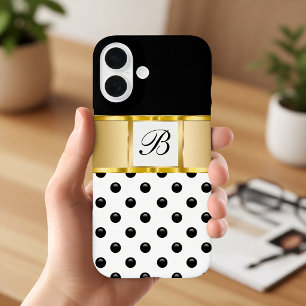 Funda iPhone 16 Damas Elegantes Chicas Monograma Brillante