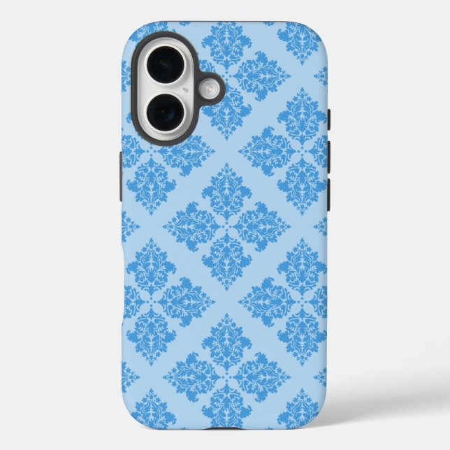 Funda iPhone 16 Damasco marroquí azul cielo (Reverso )