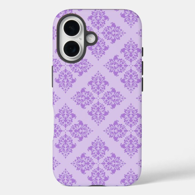 Funda iPhone 16 Damasco marroquí de Lavender (Reverso )