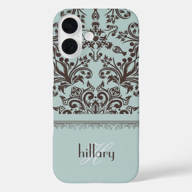 Funda iPhone 16 Damask Monogram Floral (Reverso )