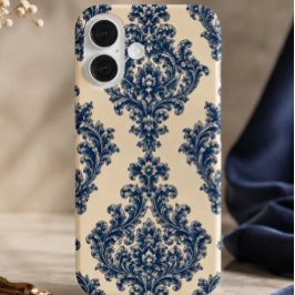 Funda iPhone 16 Damero Azul y Blanco