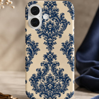 Funda iPhone 16 Damero Azul y Blanco