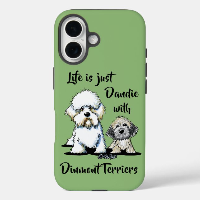 Funda iPhone 16 Dandie Dinmont Terriers (Reverso )