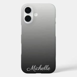 Funda iPhone 16 Degradado personalizado ombre negro tonos de gris