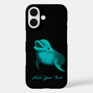 Funda iPhone 16 Delfín afortunado - Añade tu texto