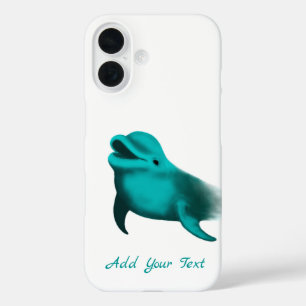 Funda iPhone 16 Delfín afortunado - Añade tu texto