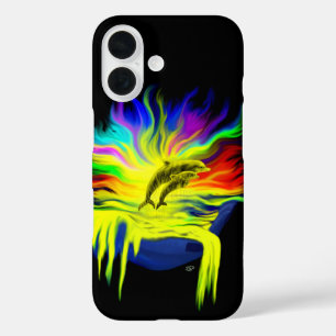 Funda iPhone 16 Delfines al sol con mano