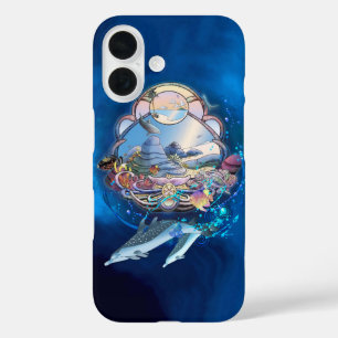 FUNDA iPhone 16 DELFINES BAJO EL FIESTA DE LA PLAYA