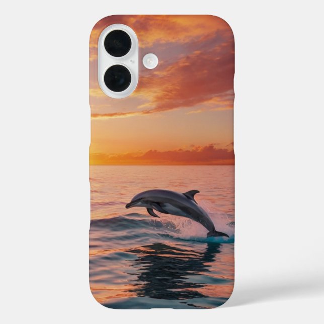Funda iPhone 16 Delfines del atardecer (Reverso )