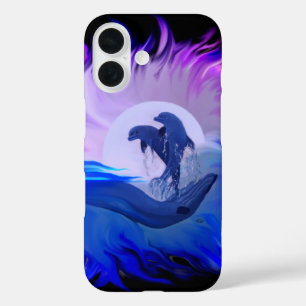 Funda iPhone 16 Delfines en la luna
