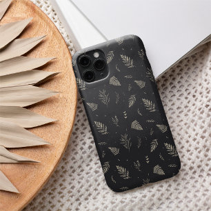 Funda iPhone 16 Delicado patrón de hojas botánicas neutrales