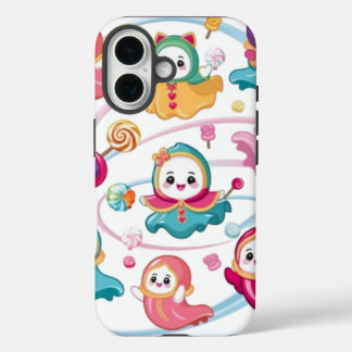 Funda iPhone 16 Demonios kawaii que llevan disfraces flotando alre