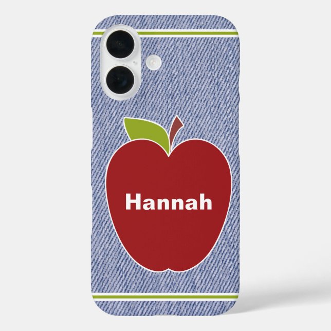 Funda iPhone 16 Denim azul como profesor (Reverso )