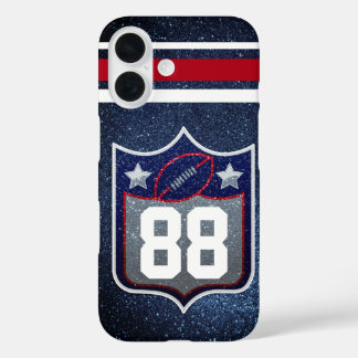 Funda iPhone 16 Deportes del equipo de fútbol americano blanco y a