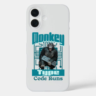 Funda iPhone 16 Desarrollador Full-Stack de tipo mono, código se e