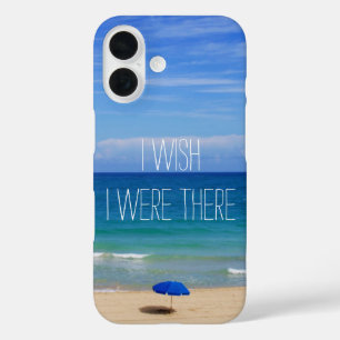 Funda iPhone 16 Desearía Estar Allí - Paraguas Blue Beach