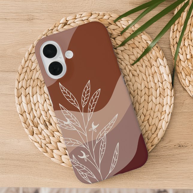 Funda iPhone 16 Desert Terracotta Boho Color Flow Botanical (Subido por el creador)
