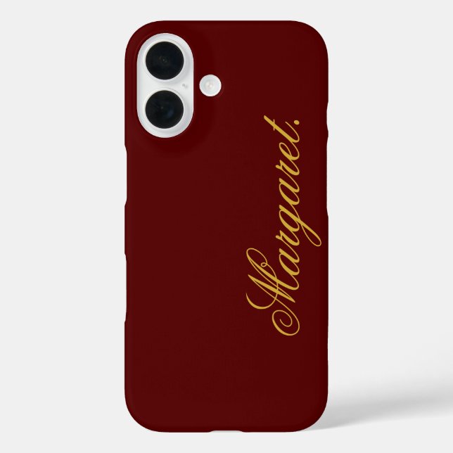 Funda iPhone 16 Design Your Own Name on This Maroon (Reverso )