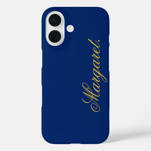 Funda iPhone 16 Design Your Own Name on This Navy (Reverso )