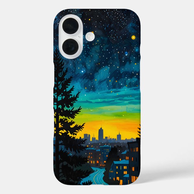 Funda iPhone 16 Deslumbramiento urbano (Reverso )