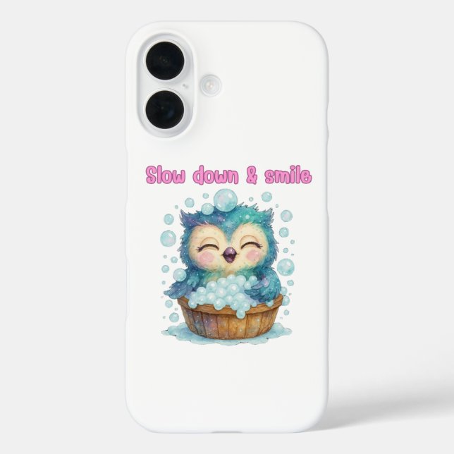 Funda iPhone 16 Despacio y sonrisa - Vibes positivas (Reverso )