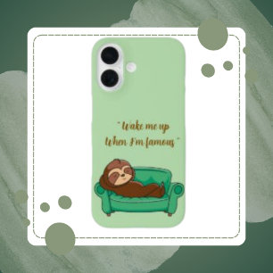 Funda iPhone 16 Despiértame, divertido animal espumoso durmiendo