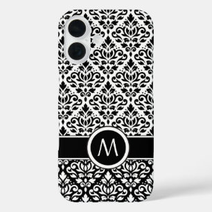 Funda iPhone 16 Desplazar Damask 2Part Ptn BW Band (Personalizado)