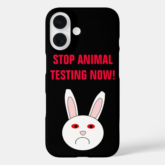 Funda iPhone 16 Detengan las Pruebas en Animales Ahora (Reverso )