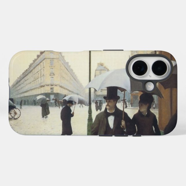 Funda iPhone 16 Día de lluvias en las calles de París (Reverso (Horizontal))