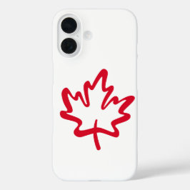 Funda iPhone 16 Día de Oh Canadá! Gran Hoja de Arce Canadiense Roj