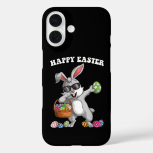Funda iPhone 16 Día de Pascua en Conejo Dorado Huevos niños Chicas