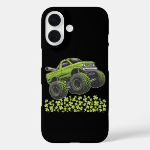 Funda iPhone 16 Día de San Patricio Camión Monstruo Trébol de la S