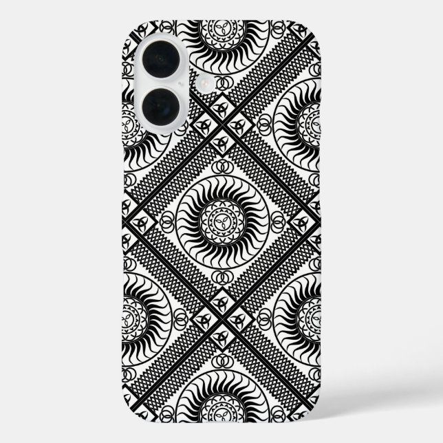 Funda iPhone 16 Diagonal de ornamento celta (Reverso )