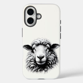 Funda iPhone 16 Dibujo de una cabeza de oveja