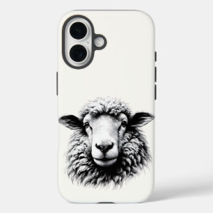Funda iPhone 16 Dibujo de una cabeza de oveja